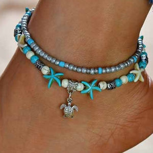 New Turtle Anklet Beaded Ankle Bracelet Starfish